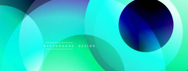 Soyut arkaplan özellikleri üst üste biniyor. Gradyan renkler koyu maviden canlı turkuazlara geçerek dinamik görsel efekt yaratır. Modern tasarım ögesi.