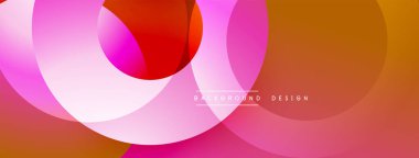 Soyut çemberler çakışıyor, canlı gradyanlar yaratıyor. Sıcak renkler tasarıma hakim, modern estetiğe işaret ediyor. Yumuşak geçişler dinamik görsel deneyim sunar.