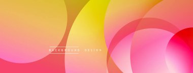 Soyut renkli arkaplan. Üst üste binen daireler canlı bir değişim etkisi yaratır. Pembe, sarı, turuncu renkler kompozisyona hakim. Modern tasarım ögesi.