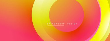 Soyut, enerjik bir arkaplan. Üst üste binen daireler dinamik değişim etkisi yaratır. Sıcak renkler kompozisyona hakim, enerji ve iyimserlik öneriyor..