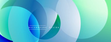 Soyut arkaplan özellikleri üst üste biniyor. Mavi, yeşil renkler modern, dinamik görsel efekt yaratır. Basit metin arkaplan tasarımı okur.