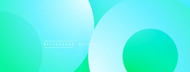 Soyut eğim arkaplanı. Üst üste binen daireler dinamik görsel efekt yaratır. Açık turkuaz, nane rengi baskın kompozisyon. Modern tasarım ögesi.