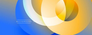 Soyut renkli tasarım. Üst üste binen daireler dinamik görsel efekt yaratır. Gradyan renkler kusursuz harmanlanarak modern estetik sunuyor..