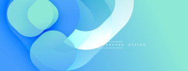 Soyut sıvı şekiller, mavi turkuaz renkler. Modern tasarım, pürüzsüz eğimler, dinamik kompozisyon. Dijital projeler için minimalist arkaplan.