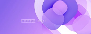 Soyut mor tasarım, üst üste binen daireler, gradyanlar. Yumuşak gölgeli modern arka plan, minimalist estetik.