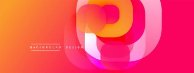 Soyut eğim arkaplanı. Üst üste binen yuvarlak şekiller dinamik görsel efekt yaratır. Sıcak renkler kompozisyona hakim. Metin arkaplan tasarımı okur.