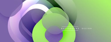 Soyut renkli şekiller çakışıyor. Gradyan renkler dinamik görsel efekt yaratır. Arkaplan ve sunumlar için modern tasarım ögesi.