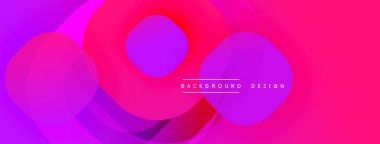 Soyut, enerjik çemberler çakışıyor. Pembe, mor renkler modern tasarım yaratır. Gradyan etkisi derinlik ve görsel ilgi ekler..