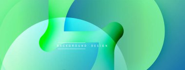 Soyut sıvı şekilleri, canlı yeşil mavi gradyanlar. Modern tasarım, pürüzsüz geçişler, katmanlı formlar dinamik görsel efekt yaratır.