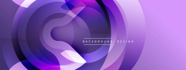 Soyut mor tasarım, üst üste binen daireler oluşturarak dinamik görsel efekt yaratır. Dijital projeler için modern arkaplan.