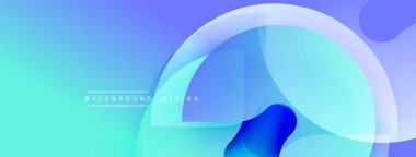 Soyut arkaplan özellikleri akan şekiller, mavi renkler, değişimler. Dijital projeler için modern tasarım ögesi.