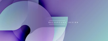 Soyut eğimler akışkan şekiller yaratır. Mor, mavi renkler tasarımda baskın. Minimum metin arka plan tasarımı okur. Modern estetik.