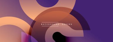 Soyut gradyanlar akıcı şekiller oluşturur. Mor, turuncu renkler modern arka plan tasarımını oluşturur. Minimalist estetik, pürüzsüz geçişler görünür..