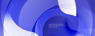 Soyut mavi tasarım üst üste binen yarı saydam şekiller. Gradyan gölgeler derinlik yaratır, modern estetik. Minimalist kompozisyon, temiz çizgiler.