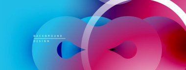Soyut renkli arkaplan. Üst üste binen daireler dinamik görsel efekt yaratır. Gradyan geçişler, modern tasarım elementleri.