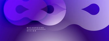 Soyut mor dalgalar, akışkan şekiller modern arkaplan yaratır. Gradyan renkler dinamik görsel deneyim sunar.