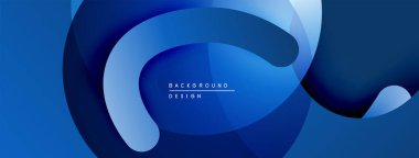 Soyut mavi katmanlar dinamik akış şekilleri yaratır. Modern tasarım, değişken etkilere, pürüzsüz geçişlere sahiptir. Minimalist kompozisyon.
