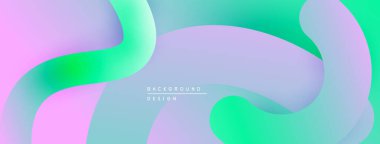Soyut sıvı şekilleri pembe, mor, turkuaz renkleri harmanlıyor. Yumuşak gradyanlar dinamik, modern arkaplan tasarımı yaratır. Minimalist estetik.