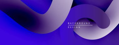 Soyut sıvı şekilleri, mor renkler baskın gelir. Modern tasarım, pürüzsüz eğimler derinlik yaratır, görsel akış yaratır. Minimalist estetik.