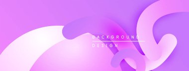 Soyut mor arkaplan. Pürüzsüz şekiller örtüşür yumuşak gradyanlar, modern tasarım elementleri yaratır. Minimalist estetik.