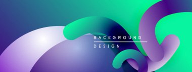 Soyut sıvı şekilleri canlı renkleri harmanlar. Gradyan geçişler dinamik görsel efekt yaratır. Arka planlar için modern tasarım ögesi.