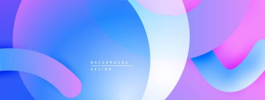 Soyut sıvı şekilleri mavileri, pembeleri, beyazları harmanlıyor. Gradyan renkler dinamik arkaplan tasarımı yaratır. Yumuşak kıvrımlar hareketi, derinliği gösterir.
