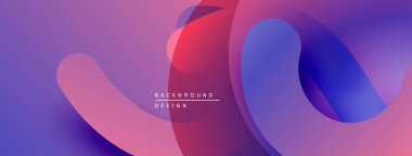 Soyut sıvı şekiller, canlı renklerin karışımı. Gradyan arka plan modern görsel efekt yaratır. Düz eğriler, dinamik bileşim.