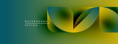 Soyut gradyan tasarımı. Sıvı şekiller, deniz mavisi, sarı, yeşil. Minimalist metin arka plan tasarımı okur. Modern estetik.