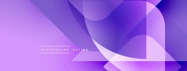 Soyut mor arkaplan. Üst üste binen şekiller dinamik görsel efekt yaratır. Dijital projeler için modern tasarım.