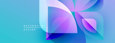 Soyut akışkan şekiller harmanlanarak canlı mavi ve mor renkler yaratır. Modern tasarım enerjiyi, hareketi, görsel ilgiyi çağrıştırıyor.