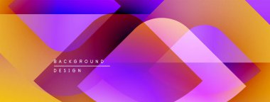 Soyut geometrik şekiller çakışıyor. Canlı turuncu, mor renkler tasarımda baskın. Modern arkaplan dokusu, dinamik bileşim.