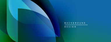 Soyut mavi gradyanlar çakışıyor, dinamik görsel etki yaratıyor. Metin arka plan tasarımını beyaz olarak okur. Minimalist kompozisyon.