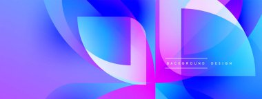 Soyut sıvı şekilleri canlı mavileri, morları harmanlıyor. Modern tasarım hareketi, enerjiyi, görsel ilgiyi çağrıştırıyor. Yumuşak eğimler derinlik yaratır.