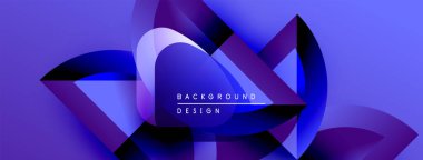 Soyut tasarım, akıcı şekiller, canlı maviler, morlar. Modern estetik, dinamik kompozisyon, gradyan etkiler mevcut. Arkaplan ögeleri derinlik yaratır.