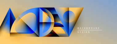 Soyut geometrik şekiller, mavi, sarı gradyanlar. Modern tasarım elementleri dinamik görsel etki yaratır. Arkaplan yapısı derinliği gösteriyor.