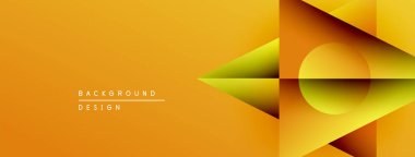 Soyut geometrik tasarım. Turuncu ve sarı renkler dinamik bileşim oluşturur. Çeşitli projeler için modern arkaplan.