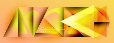 Soyut geometrik tasarım. Sıcak renkler baskın gelir, dinamik görsel efekt yaratır. Şekiller örtüşür, modern arkaplan oluşturur.