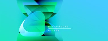 Soyut enerjik tasarım. Turkuaz, yeşil renk karışımı. Modern geometrik şekiller dinamik görsel efektler yaratır. Arkaplan yenilik ve enerji öneriyor.