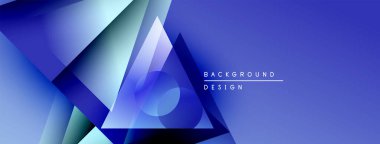 Soyut mavi tasarım geometrik şekiller, gradyanlar, üst üste binen katmanlar içerir. Modern estetik dijital arkaplanlar ve sunumlar için uygundur.