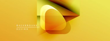 Soyut sarı tasarım katmanlı şekiller, gradyanlar. Dijital projeler ve sunumlar için modern arkaplan uygun.