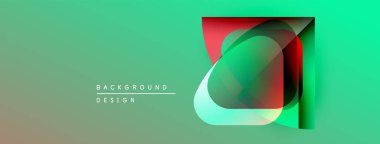 Soyut geometrik tasarım. Üst üste binen şekiller canlı bir görsel etki yaratır. Arkaplan derinlik katar, modern his katar.