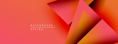 Soyut geometrik şekiller örtüşüyor, canlı turuncu ve kırmızı renkler yaratıyor. Arkaplan ve sunumlar için uygun modern tasarım.