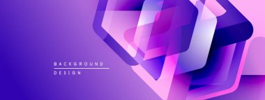 Soyut geometrik şekiller örtüşerek canlı mor gradyan etkisi yaratır. Arkaplan ve sunumlar için uygun modern tasarım.