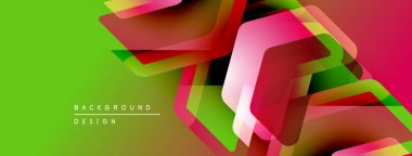 Soyut geometrik şekiller canlı yeşil arkaplanla örtüşür. Modern tasarım elementleri dinamik görsel doku oluşturur.