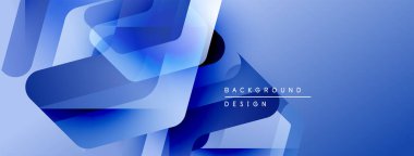 Soyut mavi tasarım. Üst üste binen şekiller modern görsel efektler yaratır. Renkler derinlik ve doku sağlar. Minimalist stil.