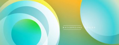 Soyut tasarım özellikleri üst üste biniyor. Renkler sarı, yeşil ve maviye karışıyor. Modern estetik, arka planlar için uygun.