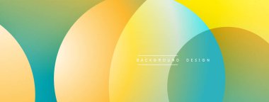 Soyut renkli çemberler örtüşüyor ve canlı gradyanlar yaratıyor. Modern tasarım arka planlar, sunumlar, markalaşma için uygun. Düz geçişler, yumuşak renkler..