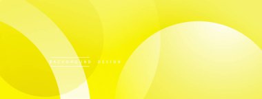 Sarı soyut arkaplan. Üst üste binen daireler dinamik görsel efekt yaratır. Çeşitli projeler için basit tasarım.