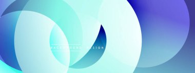 Soyut arkaplan özellikleri üst üste biniyor. Renkler maviyle turkuazın karışımı dinamik görsel efekt yaratır. Minimalist tasarım.