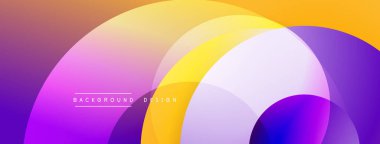 Soyut arkaplan özellikleri üst üste biniyor. Canlı mor, sarı renkler dinamik görsel efekt yaratır. Modern tasarım ögesi.